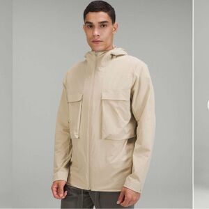lululemon athletica Men's Stretch Cargo Trench Tan Beige Hooded Coat | XXL